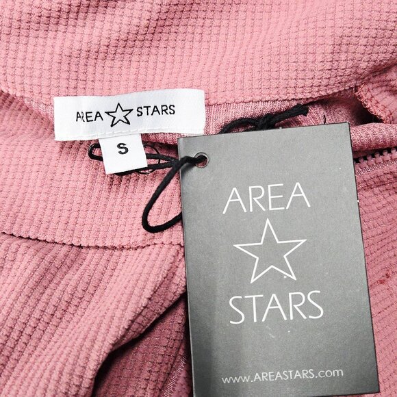 NWT AREA STARS Waffle Knit Crop Lightweight Front Zip Jacket Mauve Pink Small - Picture 8 of 13